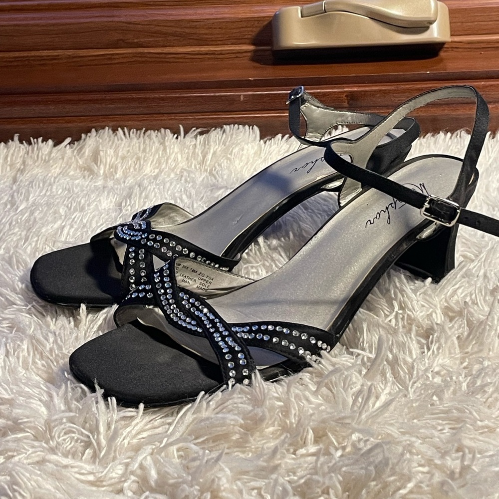 Sparkly black prom heels, size 7